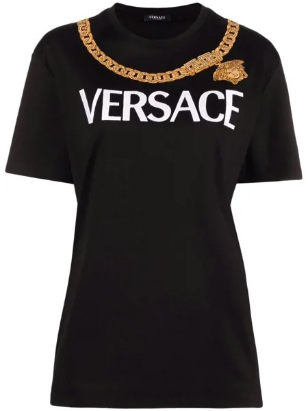 Versace футболка с вышивкой Medusa Chain