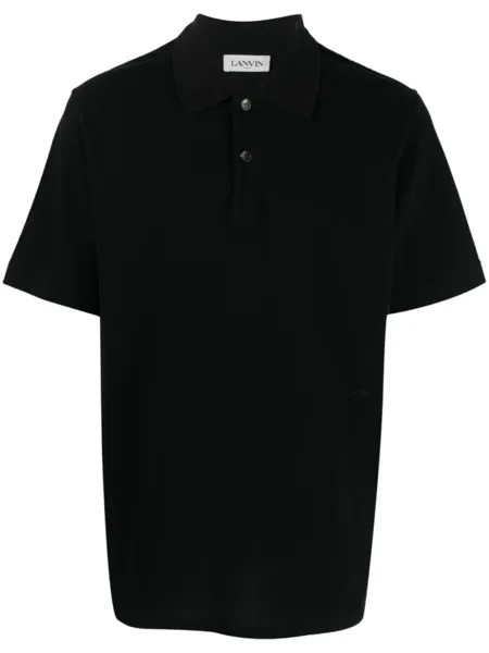 Lanvin рубашка поло с вышитым логотипом, черный