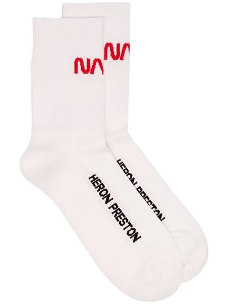 Heron Preston носки с принтом Nasa и логотипом вязки интарсия