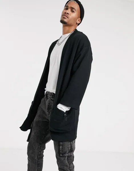 Черный oversize-кардиган ASOS DESIGN