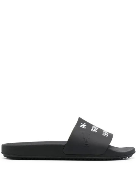 Rick Owens DRKSHDW шлепанцы с текстовым принтом, черный