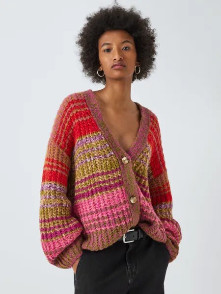 Кардиган Eddie Stripe из смеси альпаки Velvet by Graham & Spencer, мульти