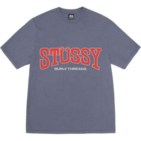 Футболка Burly Threads Pigment Dyed Stussy, зеленый