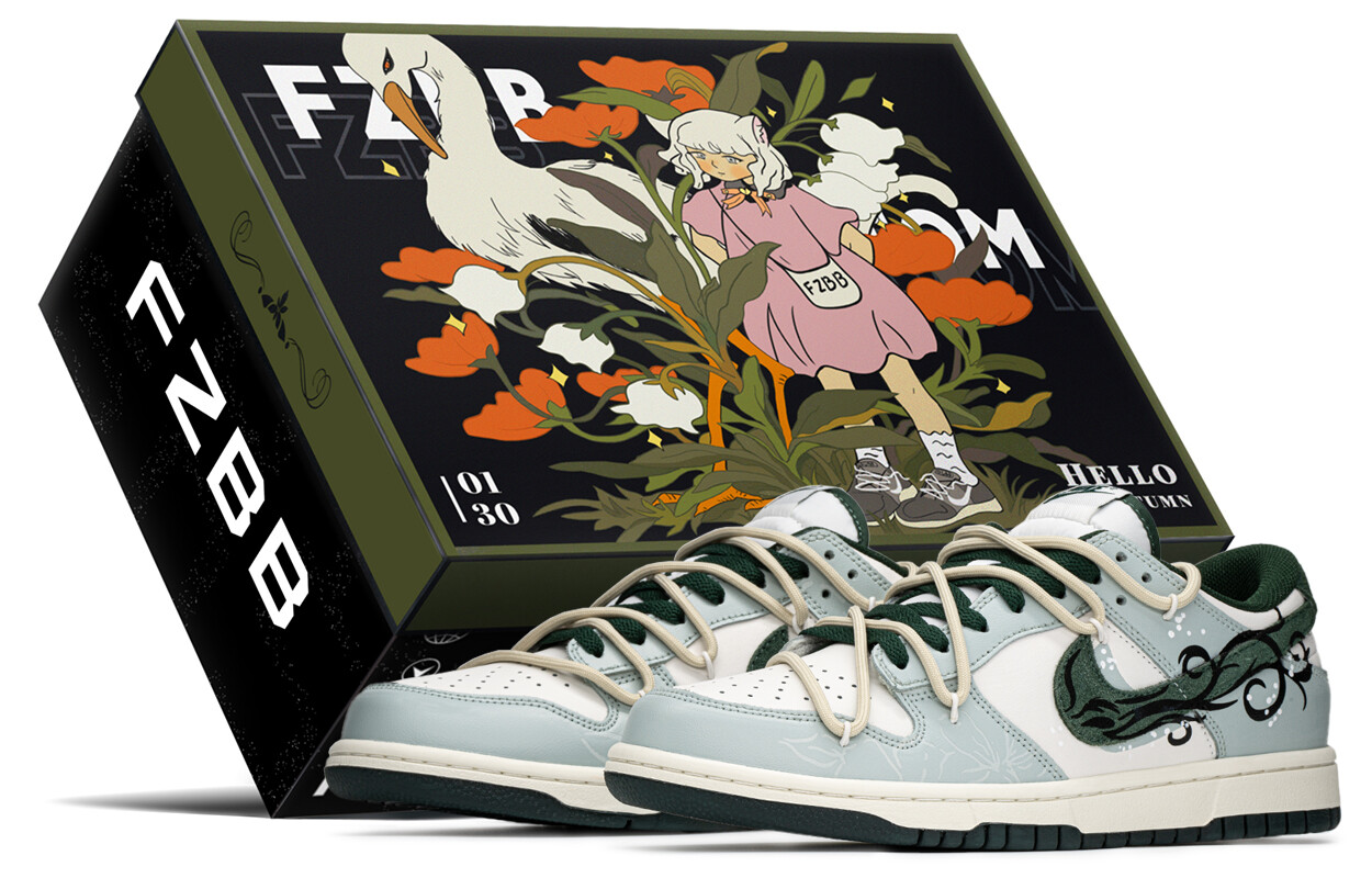 Кроссовки Nike Dunk Skateboarding Shoes Unisex Low-top Green, зеленый