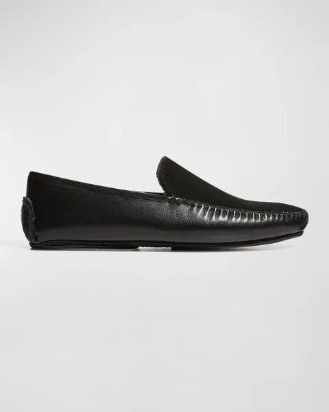 Мужские лоферы Mayfair из смешанной кожи на подкладке из овчины Manolo Blahnik, цвет Black