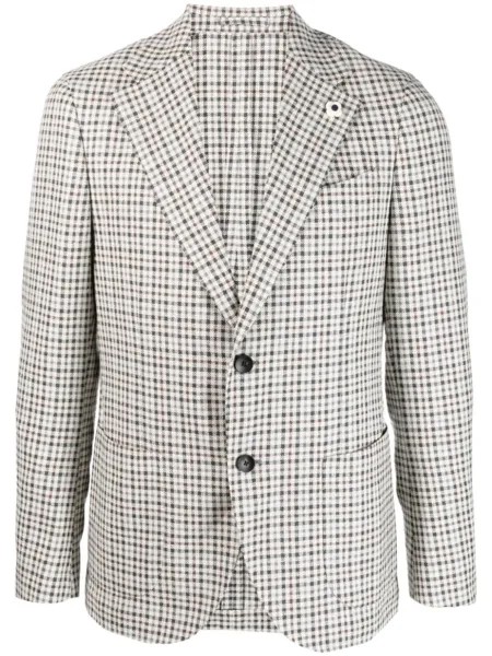 Lardini однобортный пиджак из смесовой шерсти, нейтральный цвет