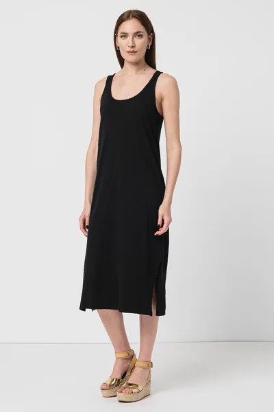 Платье без рукавов с разрезами по бокам Gap, черный