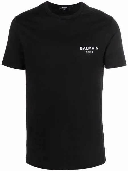 Balmain футболка с вышитым логотипом
