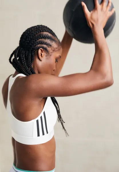 Спортивный бюстгальтер средней поддержки adidas Performance, цвет white black