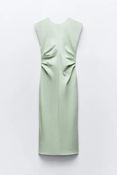Платье Zara Draped Waist, светло-зеленый