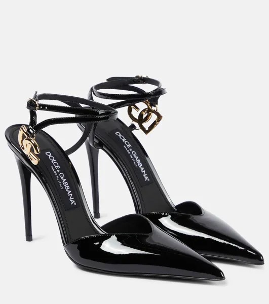 Туфли из лакированной кожи с пяткой на пятке Dolce&Gabbana, черный