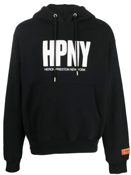 Heron Preston худи с кулиской и логотипом, черный