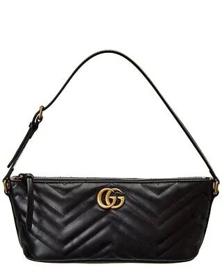 Кожаная сумка через плечо Gucci Gg Marmont женская черная