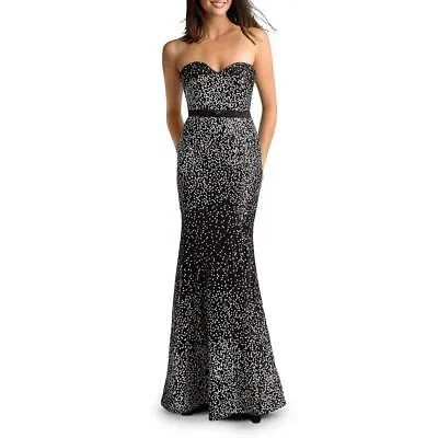 Женское черно-белое вечернее платье с блестками и пайетками Basix Black Label 4 BHFO 8070