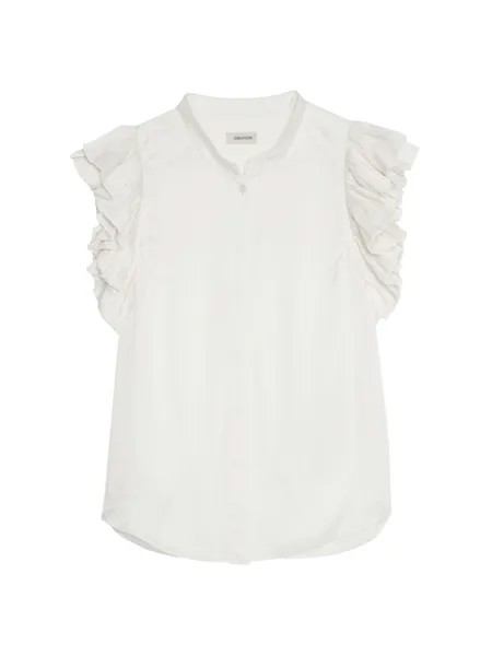 Атласная блузка Tiza с оборками на плечах ZADIG & VOLTAIRE