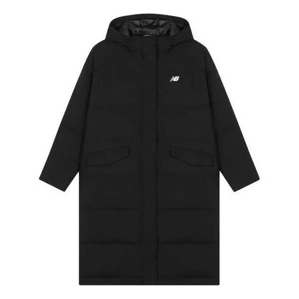 Куртка спортивные длинные пуховики New Balance, черный