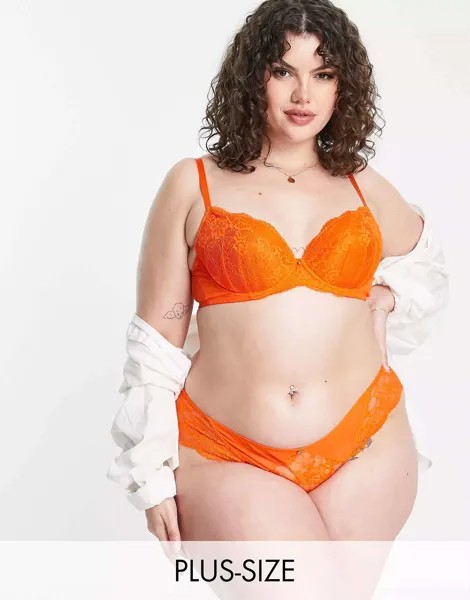 Бюстгальтер с глубоким вырезом из нейлоновой смеси Ann Summers Curve Sexy Lace Planet оранжевого цвета - ORANGE