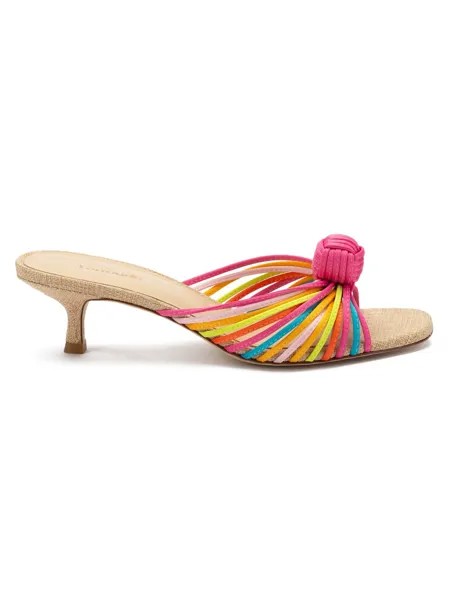 Сатиновые туфли без задника Valerie 45MM с узлом Larroudé, разноцветный