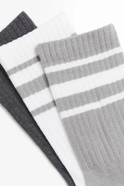 Комплект из 3 пар носков  H&M, серый