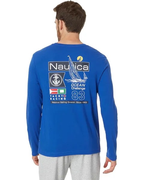 Футболка Nautica Sustainably Crafted Long Sleeve Graphic T-Shirt, цвет Bright Cobalt
