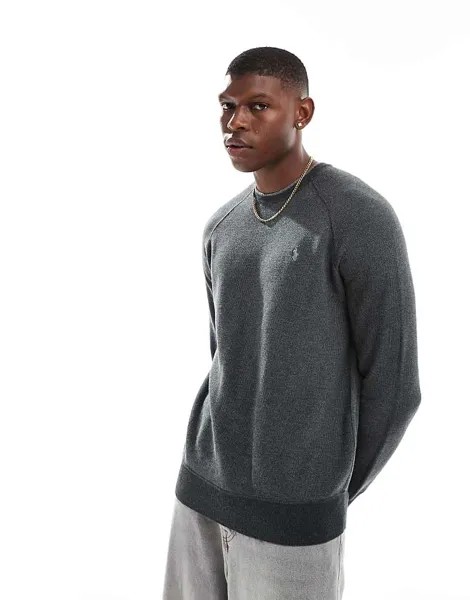 Polo Ralph Lauren – вязаный свитер из графитового хлопка с логотипом