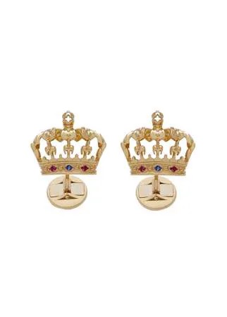 Dolce & Gabbana запонки из желтого золота в форме короны