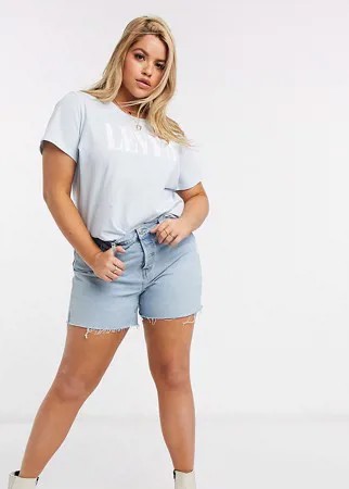 Голубые шорты с необработанными краями Levi's Plus 501-Синий