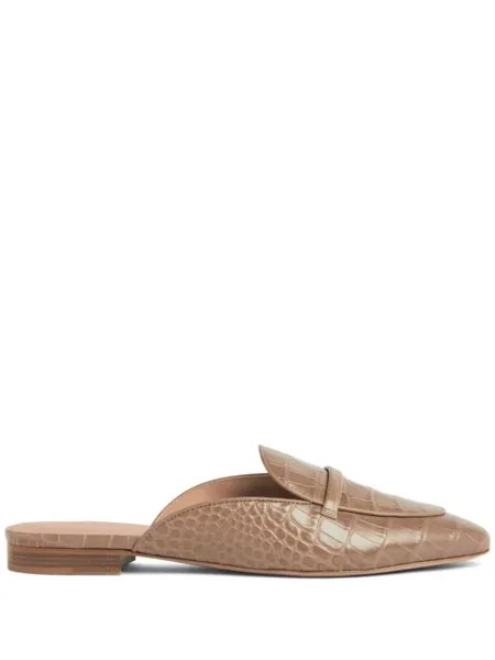 Malone Souliers мюли Berto с тиснением под кожу крокодила, нейтральный цвет