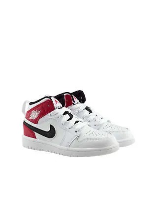 Кроссовки Little Kids Jordan 1 Mid White/Black-Gym Red (640734 116) — 11