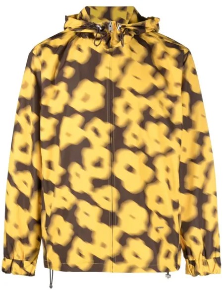 SANDRO graphic-print hooded jacket, желтый