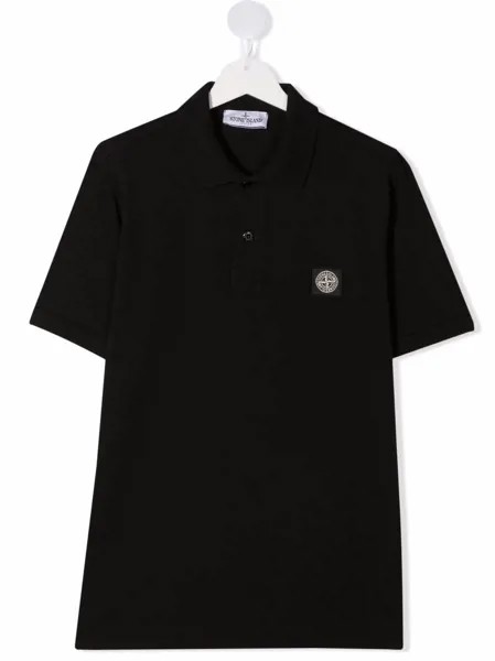 Stone Island Junior рубашка поло с нашивкой-логотипом