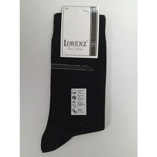Мужские носки Lorenz, 1 пара, классические, усиленная пятка, размер 29, черный