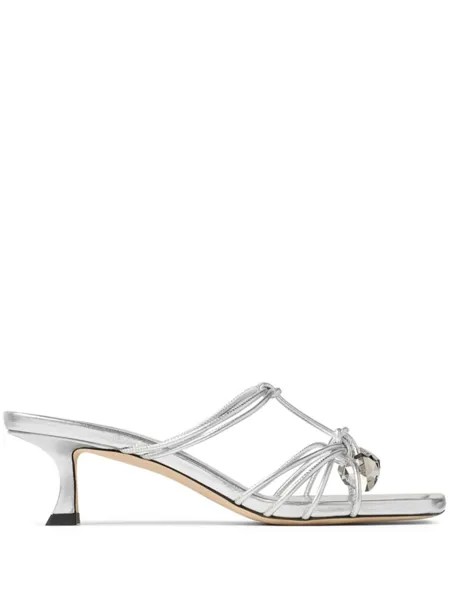 Jimmy Choo мюли Jemma 50, серебристый