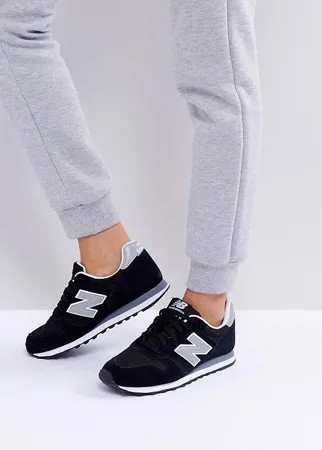 Черные замшевые кроссовки New Balance 373-Черный