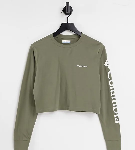 Зеленый укороченный лонгслив Columbia North Cascades – эксклюзивно для ASOS-Белый