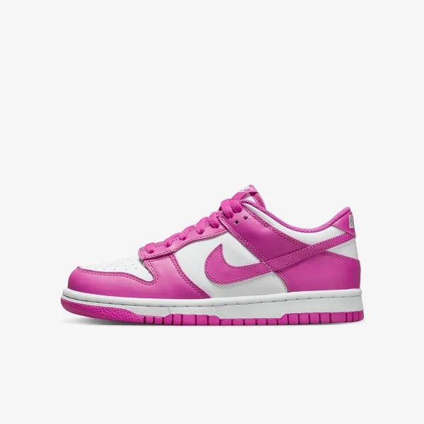 Кроссовки Nike Dunk Low White Active Fuchsia GS FJ0704-100