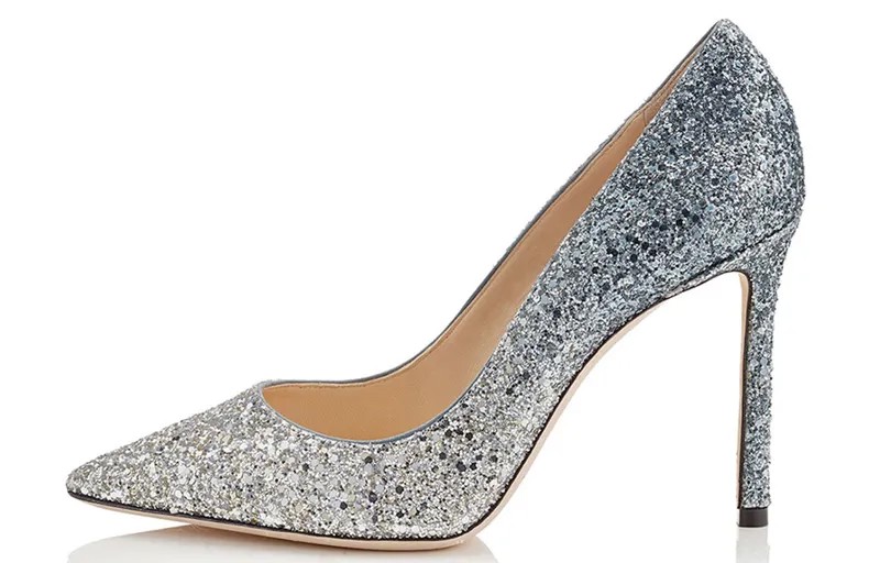 Jimmy Choo Туфли на шпильке Romy 100 Туфли на высоком каблуке WMNS Серебристый/Синий