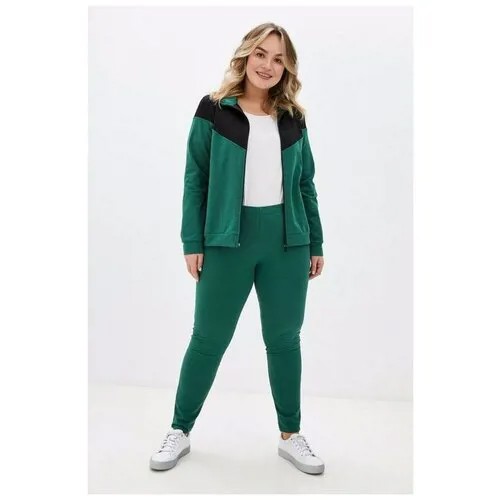Изумрудный костюм: брюки и толстовка на молнии Lika Dress (10032, зеленый, размер: 48)