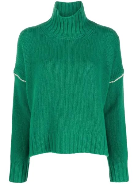 Woolrich джемпер с контрастной строчкой, зеленый