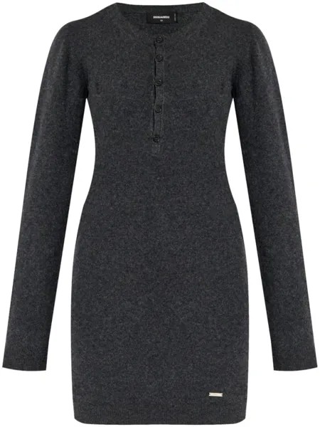 Dsquared2 мини-платье из тонкой шерсти, серый