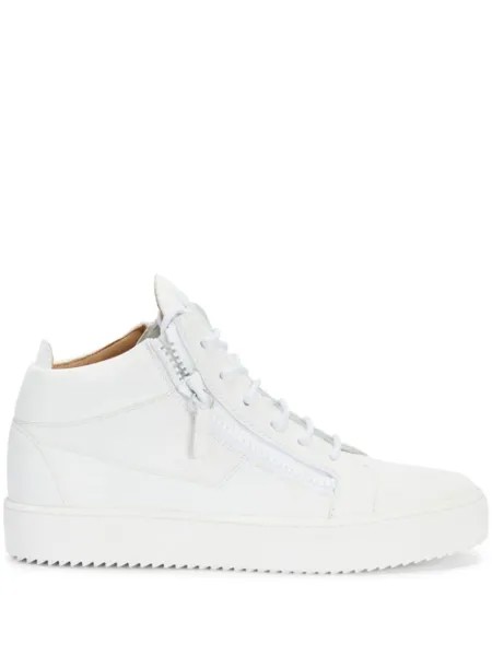 Giuseppe Zanotti кеды Kriss с молниями, белый
