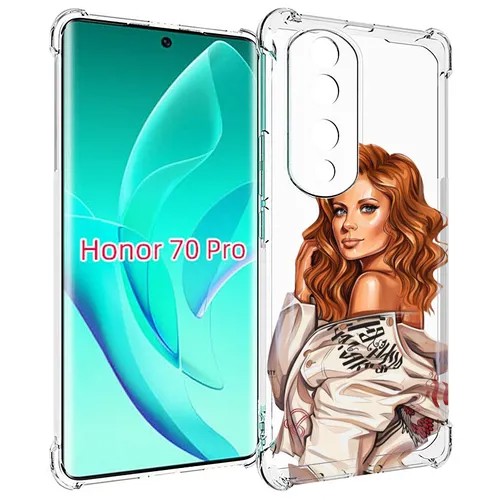 Чехол MyPads Бежевая-куртка женский для Honor 70 Pro / 70 Pro Plus задняя-панель-накладка-бампер