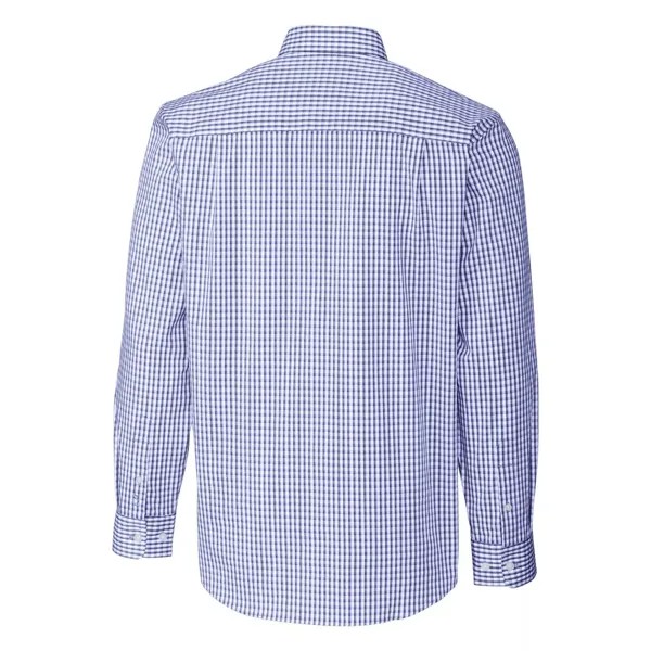 Мужская классическая рубашка большого размера и с длинными рукавами в эластичную клетку, легкая в уходе Cutter & Buck