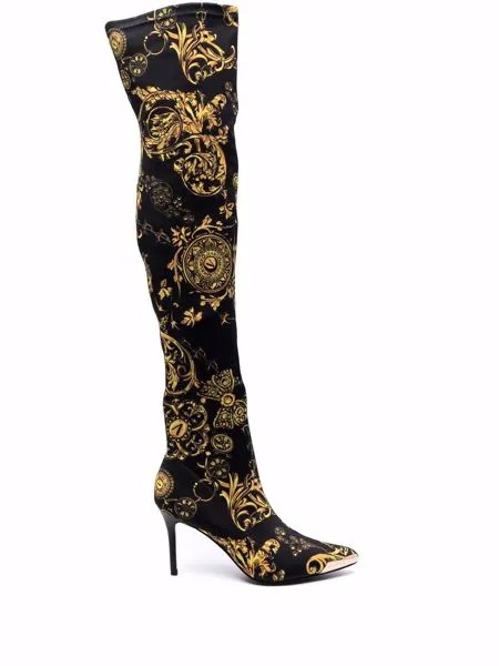Versace Jeans Couture ботфорты с принтом Barocco