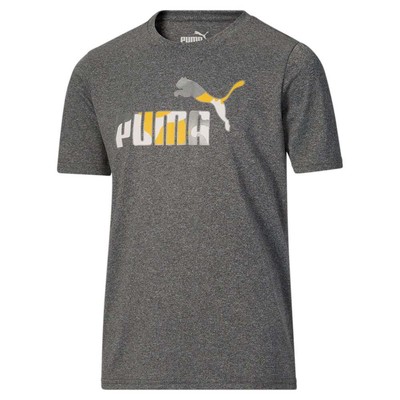 Футболка Puma Lab Pack Essential Logo с круглым вырезом и короткими рукавами, молодежная серая повседневная футболка для мальчиков