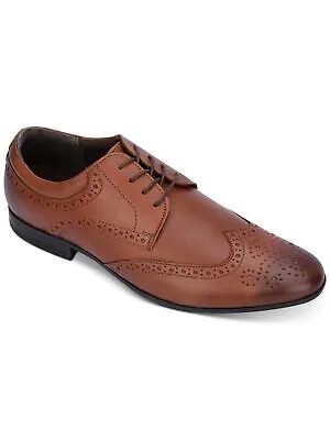 Мужские коричневые кожаные туфли на шнуровке REACTION 13 с крылышками
