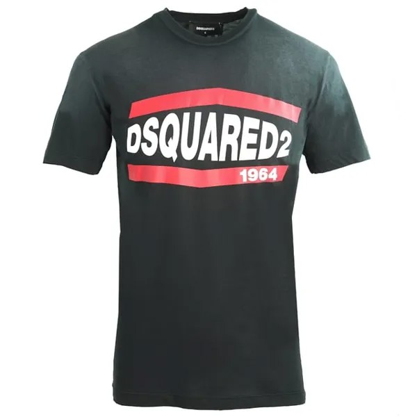 Футболка 1964 года с эффектом потертости Dsquared2, черный