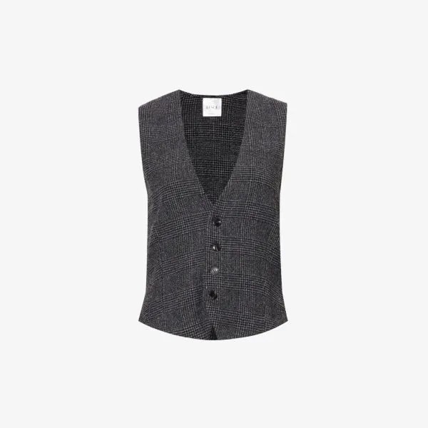 Жилет austyn в клетку из альпаки Leset, цвет asphalt plaid