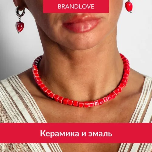Чокер BL Jewelry Ceramique, керамика, длина 36 см., красный