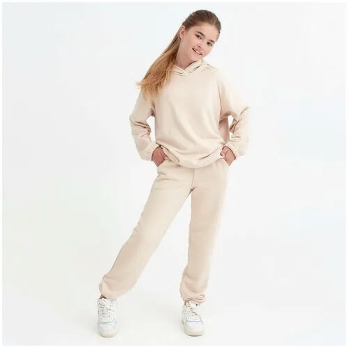Костюм детский (худи, брюки) Casual Collection KIDS цвет бежевый, рост 116 6915562